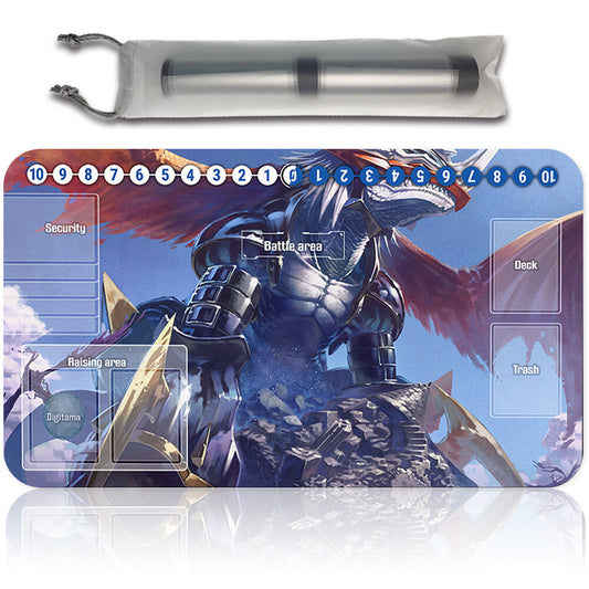 Board Game Digimon Playmat With Card Zones Mousepad Playmat of TCG CCG Stitched Edge