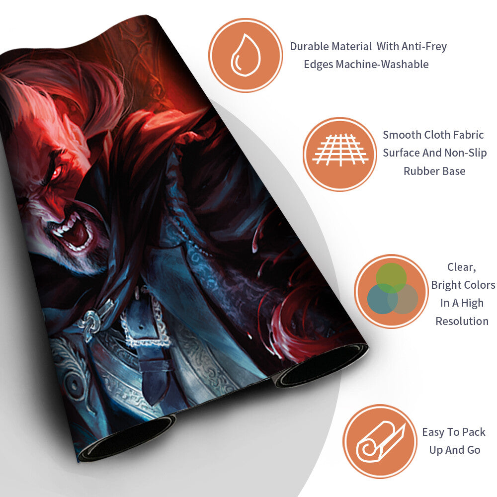 ODRIC, BLOOD-CURSED -Board Game MTG Playmat Magic The Gathering Playmat Stitched Edge