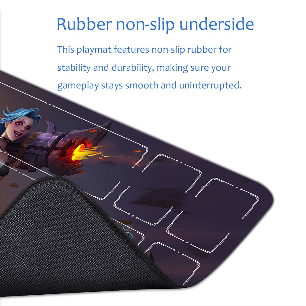 Jinx - League Of Legends Riftbound Playmat 24x14 in + Free Storage Bag