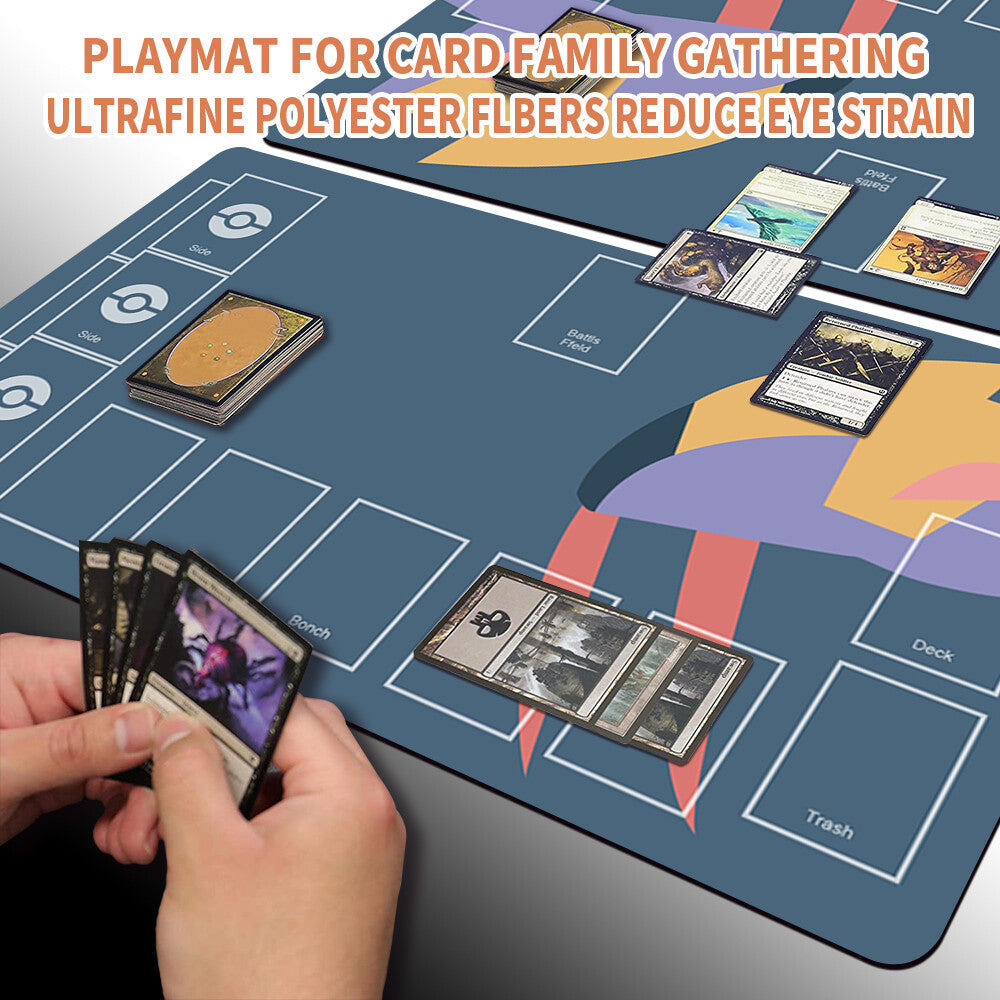 NEW Pokemon Playmat Stitched Edge with Card Zones Free Bag Rubber Playmat Stitched Edge Compatible Pokemon