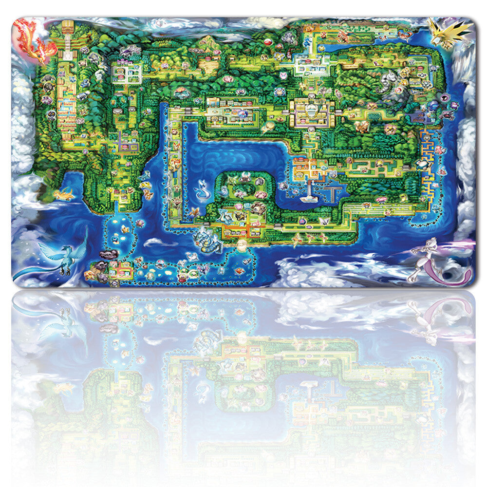 Map - Board Game Pokemon Playmat Stitched Edge Games Mousepad Play Mat of TCG