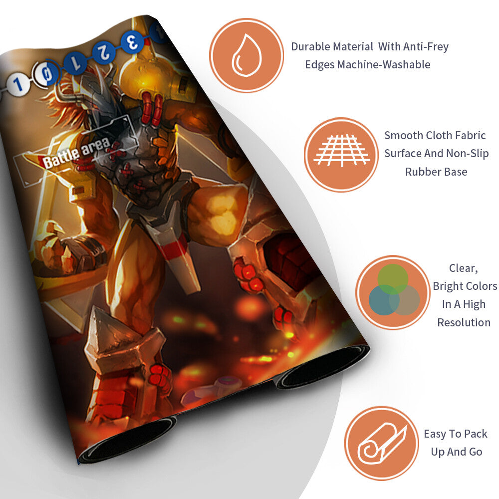 Board Game Digimon Playmat With Card Zones Mousepad Playmat of TCG CCG Stitched Edge