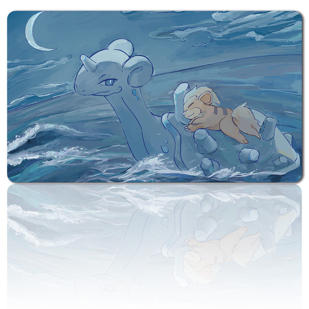 144106 - Board Game Pokemon Lapras Playmat Stitched Edge Games Mousepad Play Mat of TCG