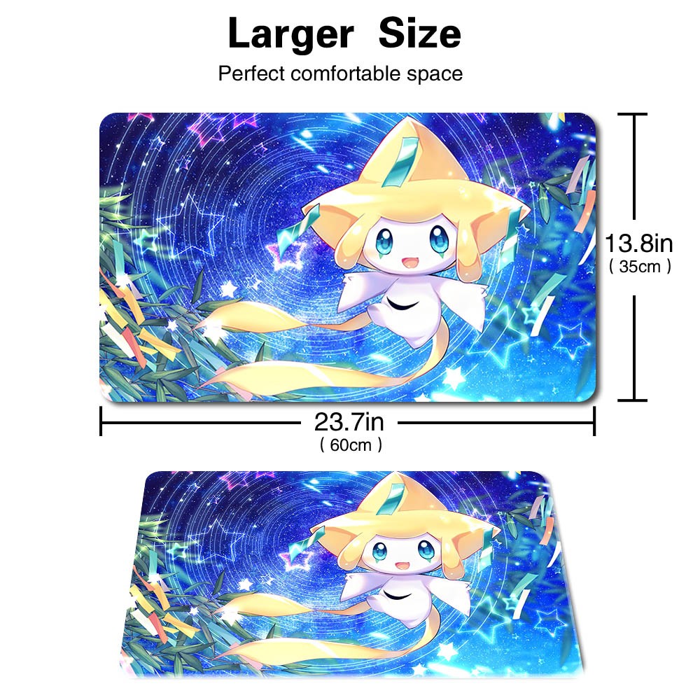 391286 - Board Game Pokemon Jirachi Playmat Stitched Edge Games Mousepad Play Mat of TCG