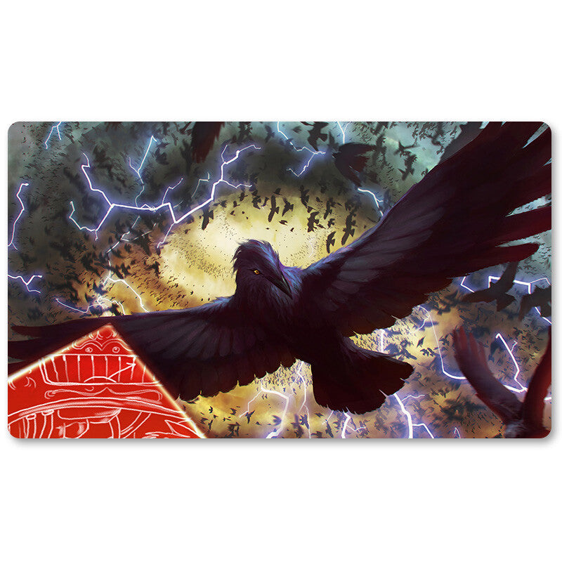 Crow Storm - Magic The Gathering Playmat TCG CCG MTG Playmat Stitched Edge