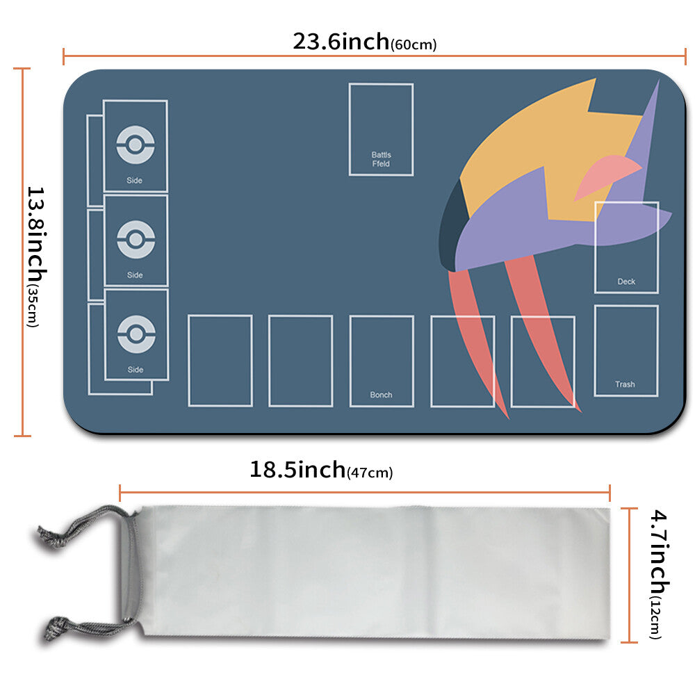 NEW Pokemon Playmat Stitched Edge with Card Zones Free Bag Rubber Playmat Stitched Edge Compatible Pokemon