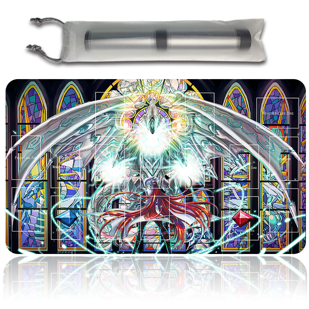 Yugioh Playmat Stitched Edge With Card Zones Yugioh Mouse pad Playmat Stitched Edge of Yugioh TCG | 201808