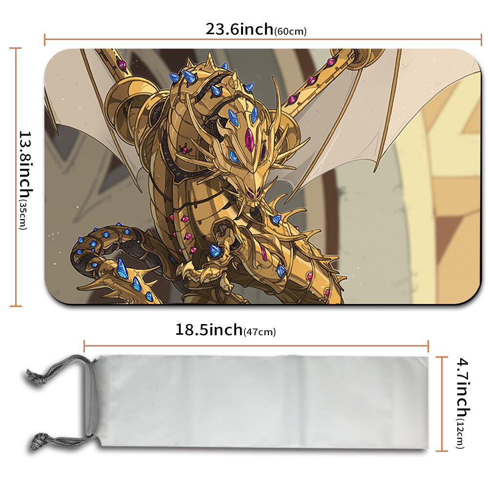 GLEAMING GEARDRAKE - Magic The Gathering MTG Playmat TCG CCG MTG Playmat Stitched Edge