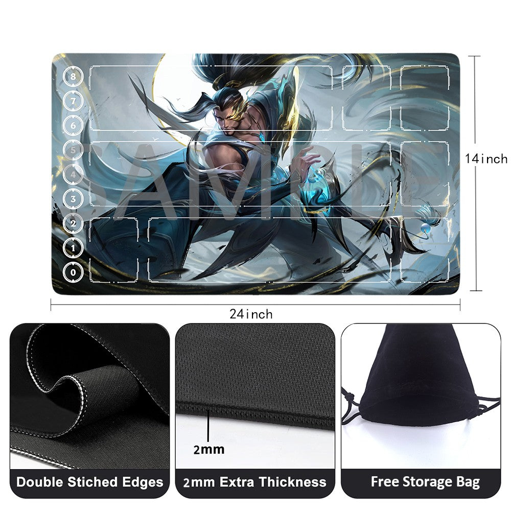 Yasuo - League Of Legends Riftbound Playmat 24x14 in + Free Storage Bag