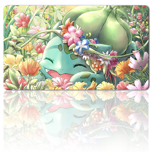 572359 - Board Game Pokemon Bulbasaur Playmat Stitched Edge Games Mousepad Play Mat of TCG