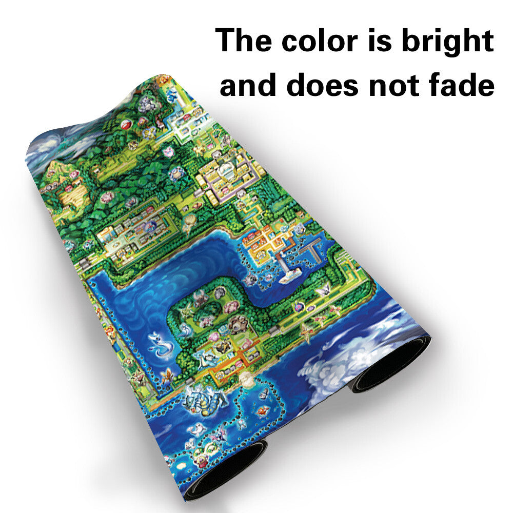 Map - Board Game Pokemon Playmat Stitched Edge Games Mousepad Play Mat of TCG