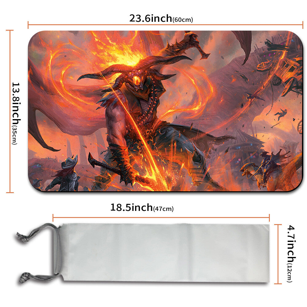 DEMONIC RUCKUS - Magic The Gathering MTG Playmat TCG CCG MTG Playmat Stitched Edge