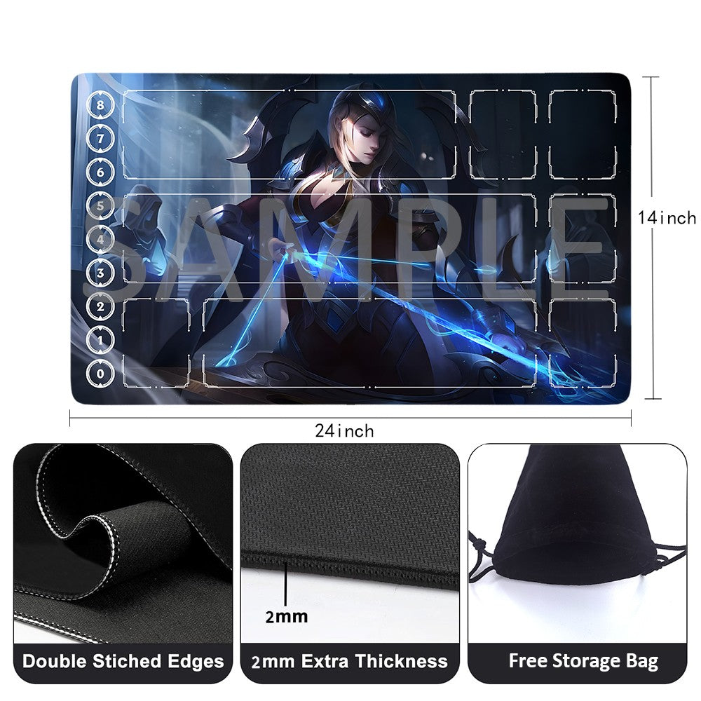 Ashe - League Of Legends Riftbound Playmat 24x14 in + Free Storage Bag