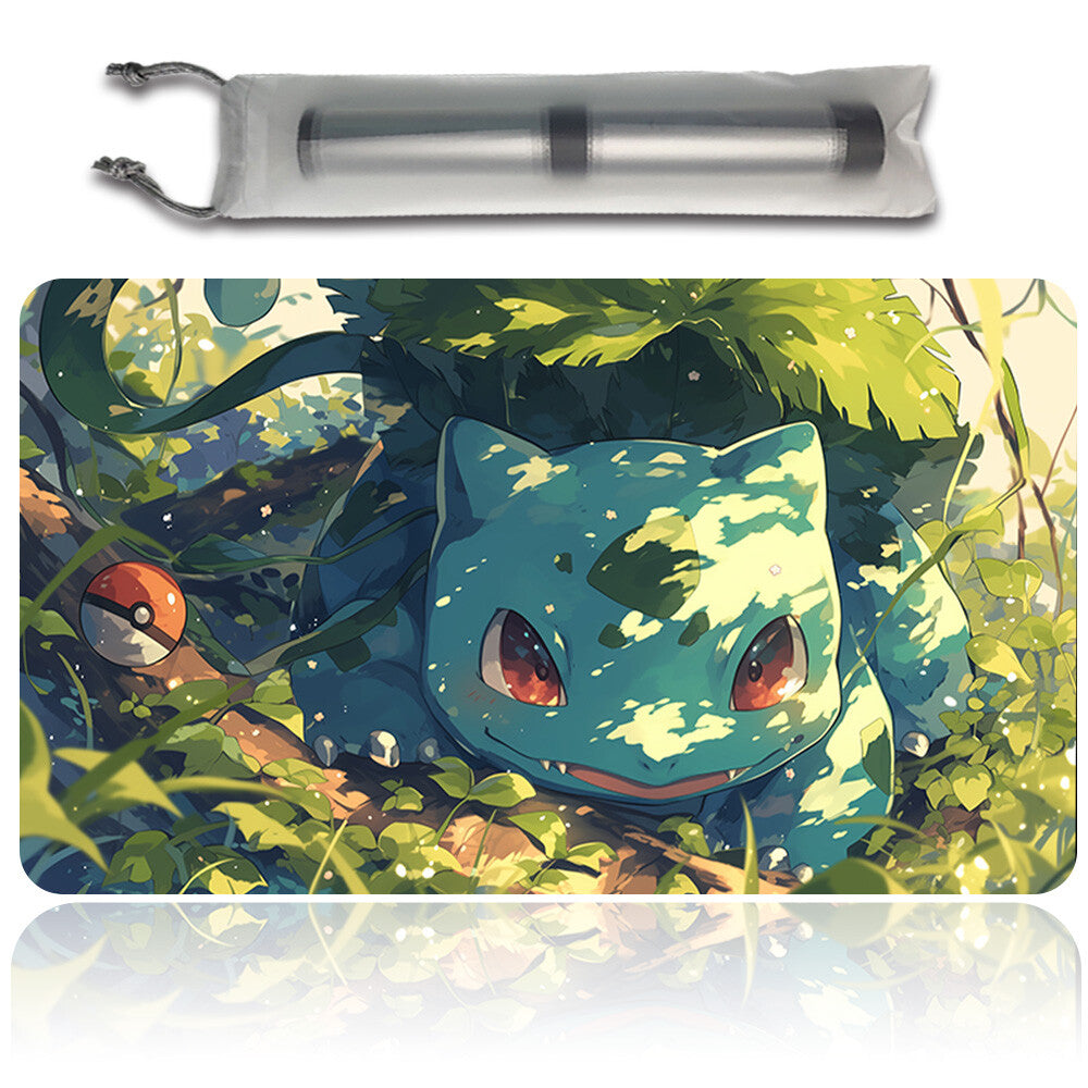 New Pokemon Bulbasaur Playmat Stitched Edge with Free Bag | Pokemon TCG Playmat Stitched Edge | 1351278