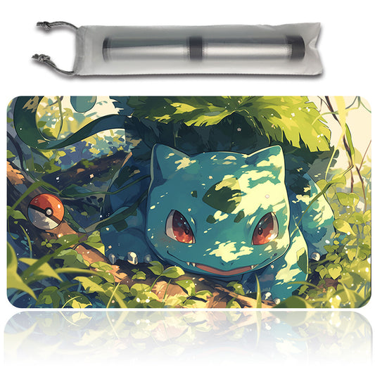 New Pokemon Bulbasaur Playmat Stitched Edge with Free Bag | Pokemon TCG Playmat Stitched Edge | 1351278