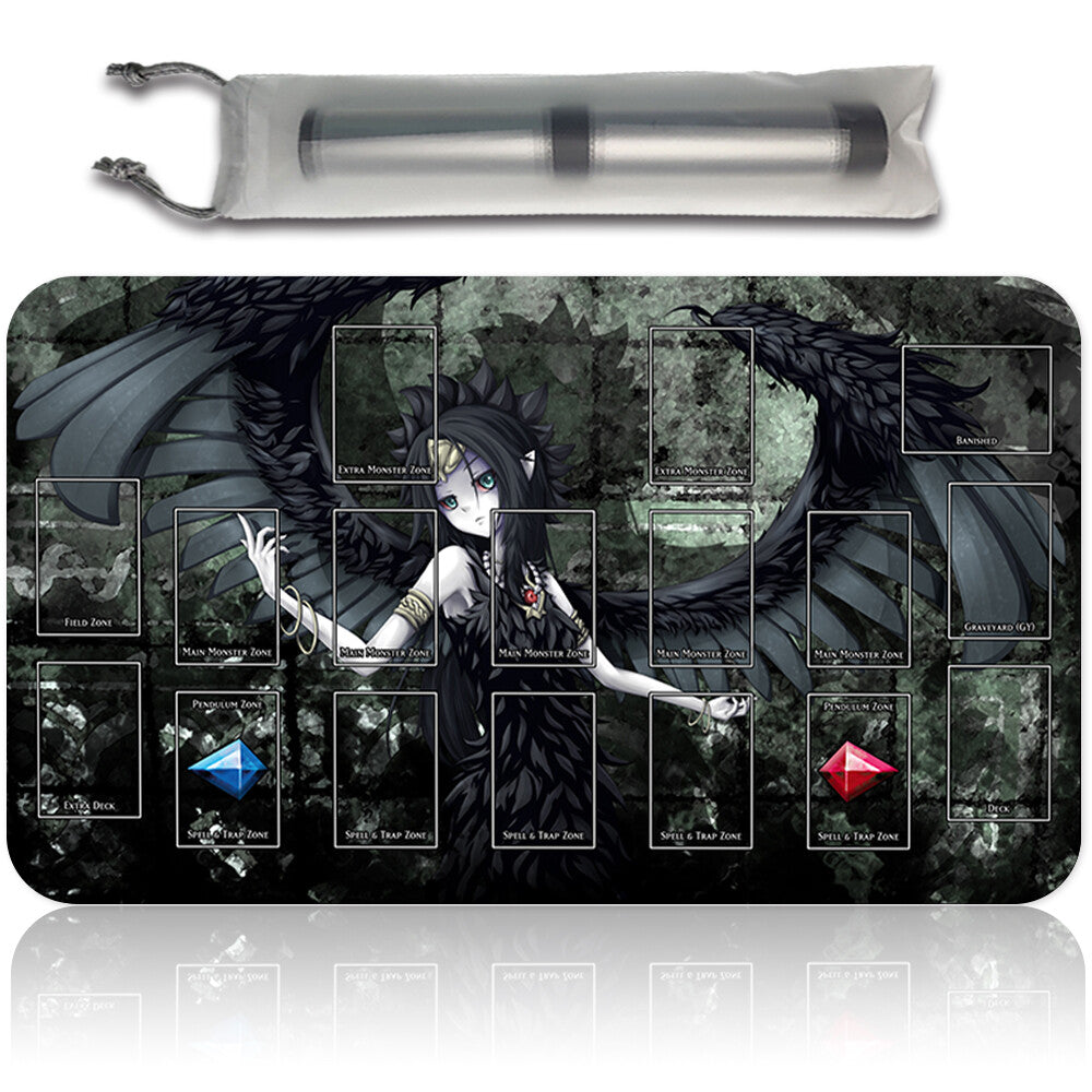 Yugioh Playmat Stitched Edge With Card Zones Yugioh Mouse pad Playmat Stitched Edge of Yugioh TCG