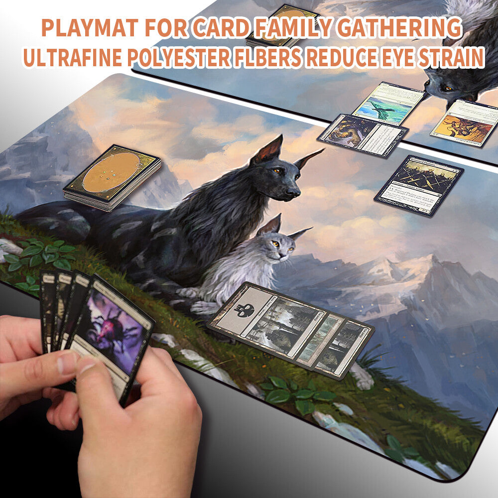 RIN AND SERI, INSEPARABLE -Magic The Gathering Playmat MTG CCG TCG Playmat Stitched Edge