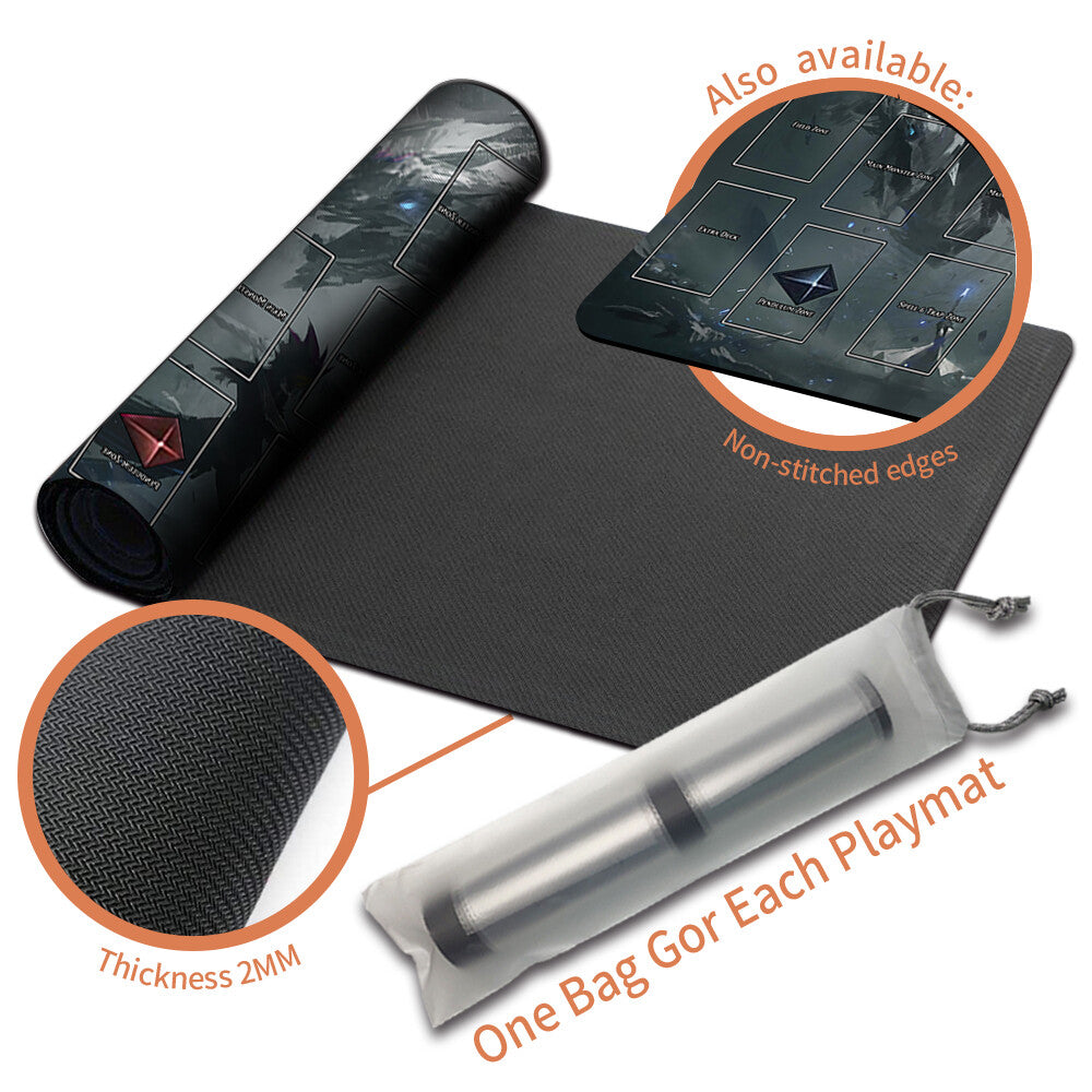 Yugioh Playmat Stitched Edge With Card Zones Yugioh Mouse pad Playmat Stitched Edge of Yugioh TCG