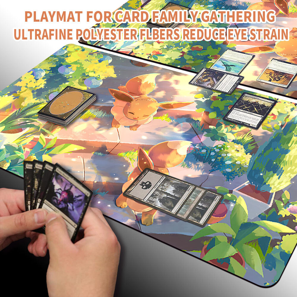 New Pokemon Eevee Playmat Stitched Edge with Free Bag | Pokemon Playmat Stitched Edge With Zones | 357640