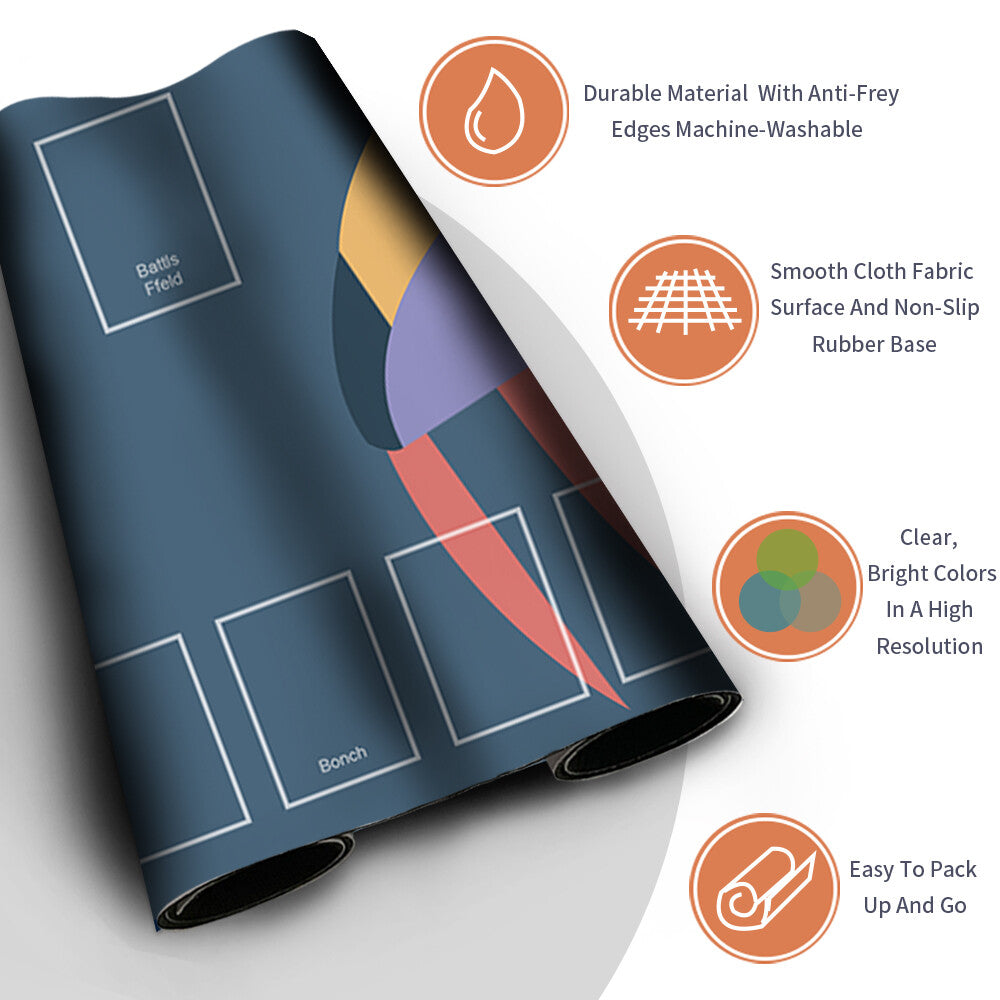 NEW Pokemon Playmat Stitched Edge with Card Zones Free Bag Rubber Playmat Stitched Edge Compatible Pokemon