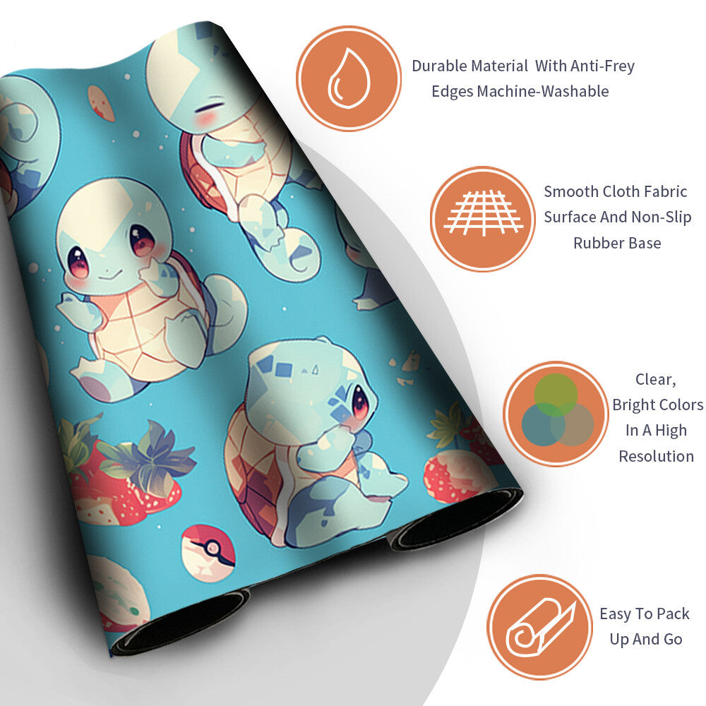 New Pokemon Squirtle Playmat Stitched Edge with Free Bag | Pokemon TCG Playmat Stitched Edge | 1351547