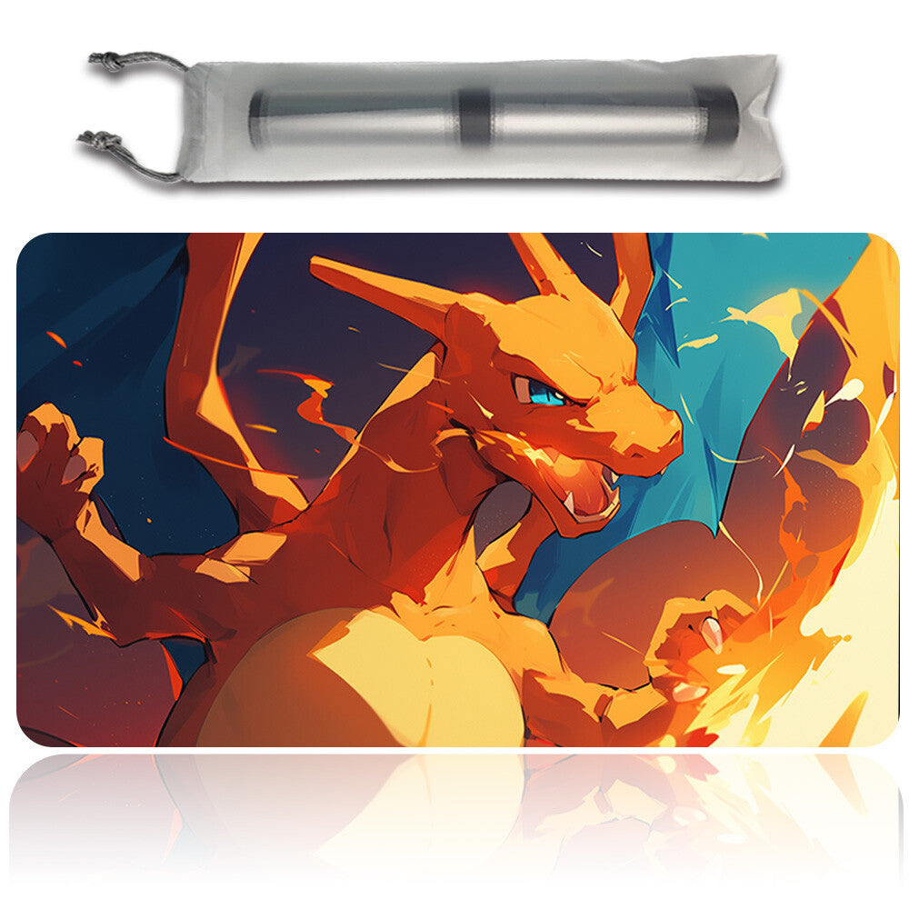 New Pokemon Charizard Playmat Stitched Edge with Free Bag | Pokemon TCG Playmat Stitched Edge | 1351146