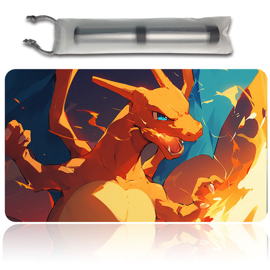 New Pokemon Charizard Playmat Stitched Edge with Free Bag | Pokemon TCG Playmat Stitched Edge | 1351146