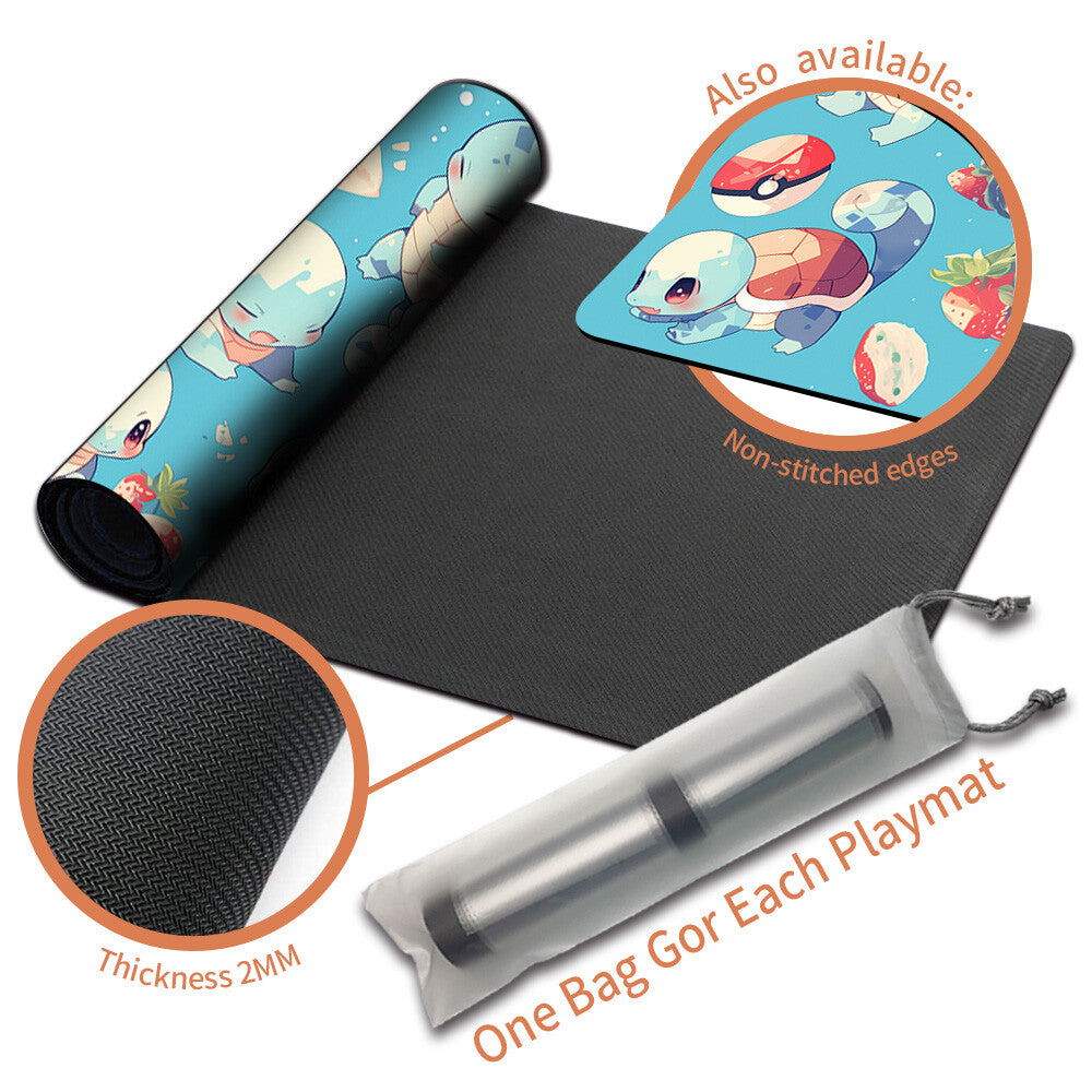 New Pokemon Squirtle Playmat Stitched Edge with Free Bag | Pokemon TCG Playmat Stitched Edge | 1351547