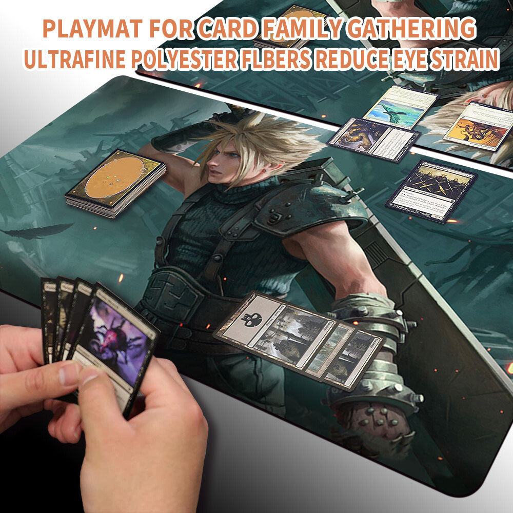 CLOUD, PLANET'S CHAMPION - Magic The Gathering MTG Playmat TCG CCG MTG Playmat Stitched Edge