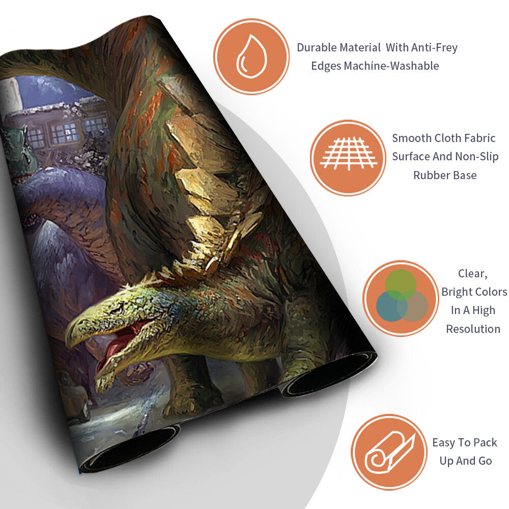 Displaced Dinosaurs - Magic The Gathering MTG Playmat TCG CCG MTG Playmat Stitched Edge