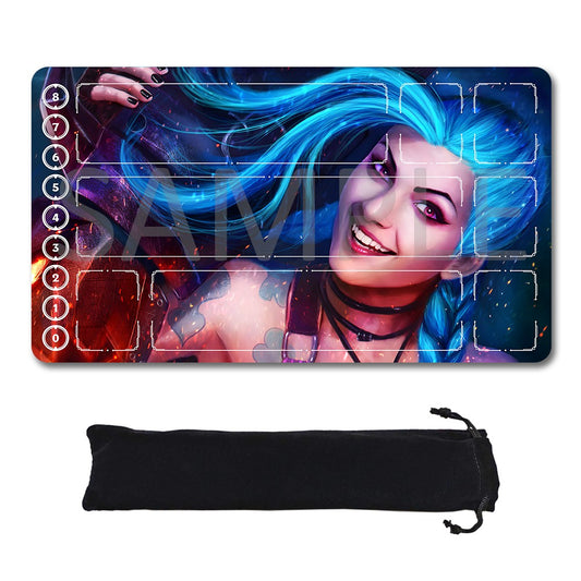 Jinx - League Of Legends Riftbound Playmat 24x14 in + Free Storage Bag