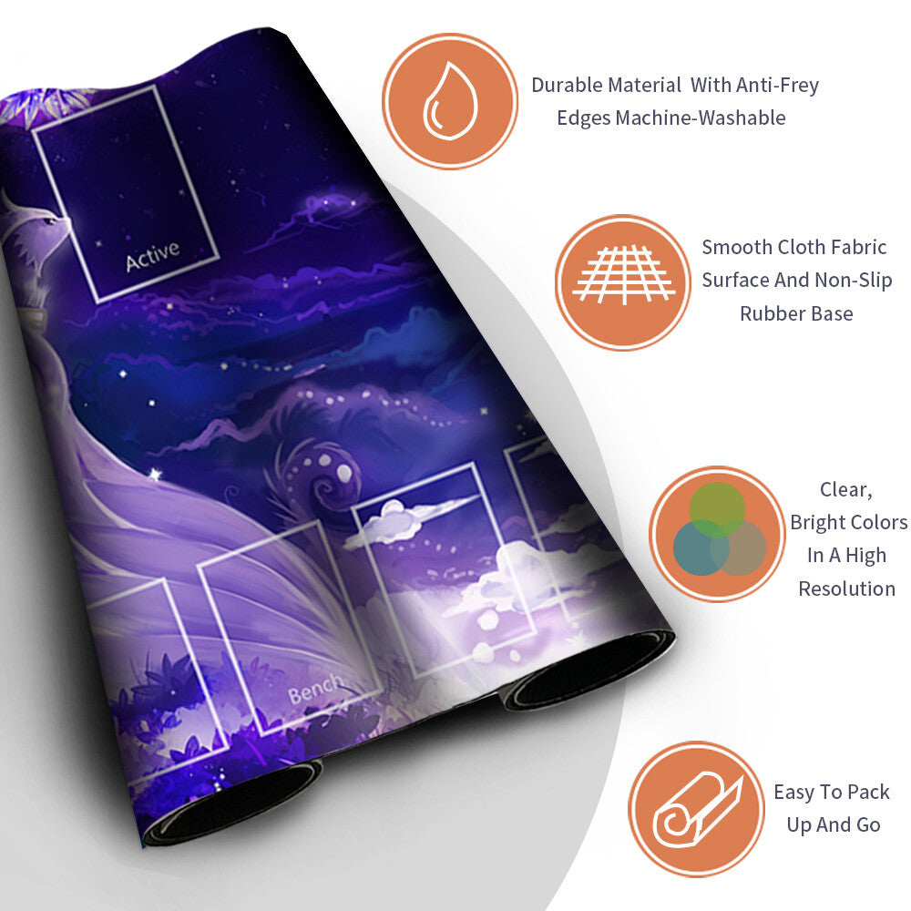 NEW Pokemon Playmat Stitched Edge with Card Zones Free Bag Rubber Playmat Stitched Edge Compatible Pokemon