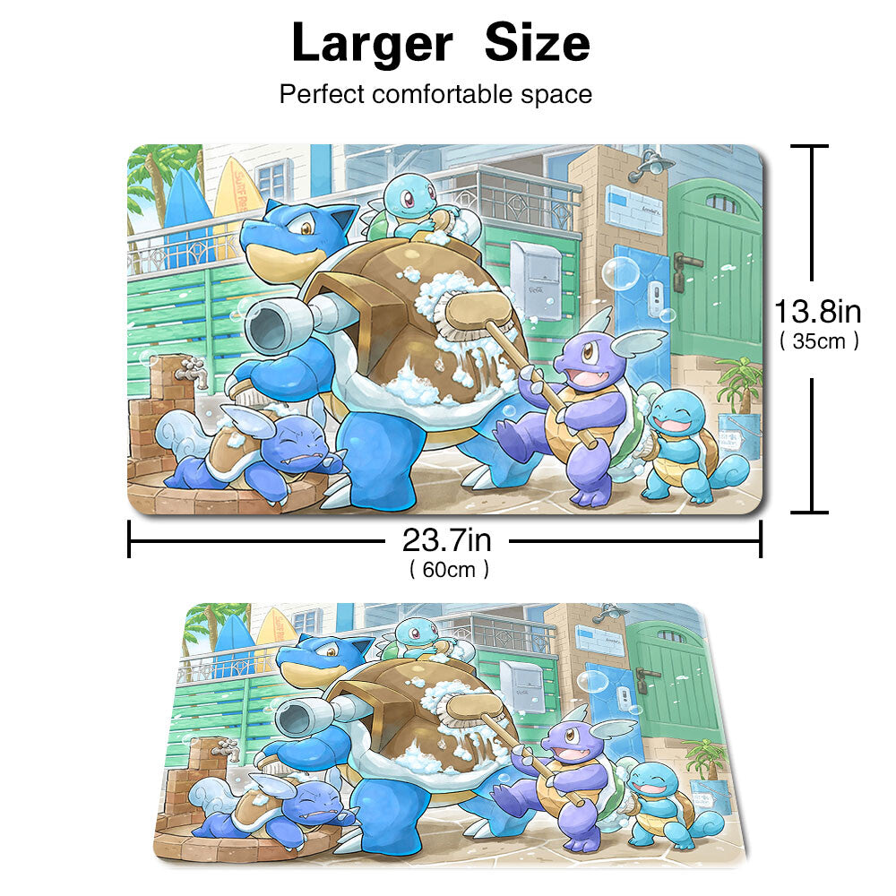 1278105 - Board Game Pokemon Blastoise Playmat Stitched Edge Games Mousepad Play Mat of TCG
