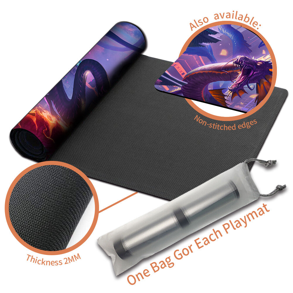 THE FIVE DRAGONS - Magic The Gathering Playmat TCG CCG MTG Playmat Stitched Edge