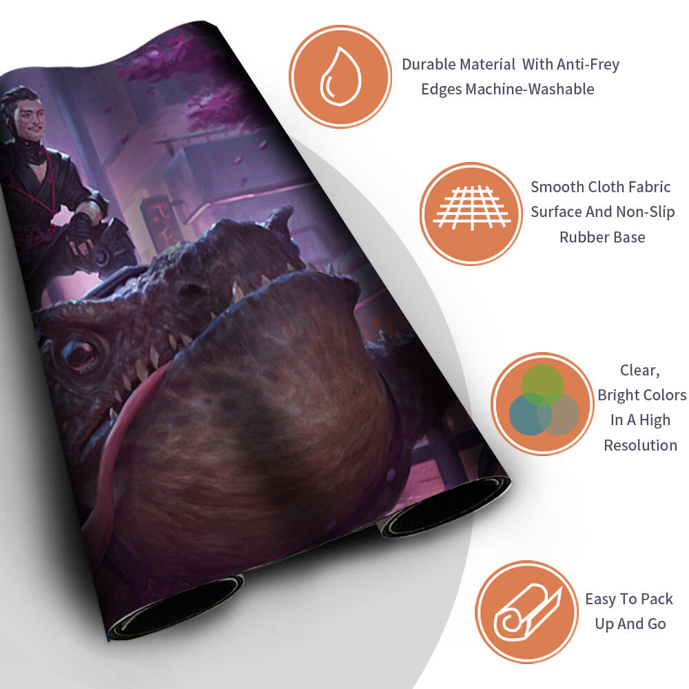 TATSUNARI, TOAD RIDER -Board Game MTG Playmat Mouse pad Playmat of MTG TCG CCG Stitched Edge