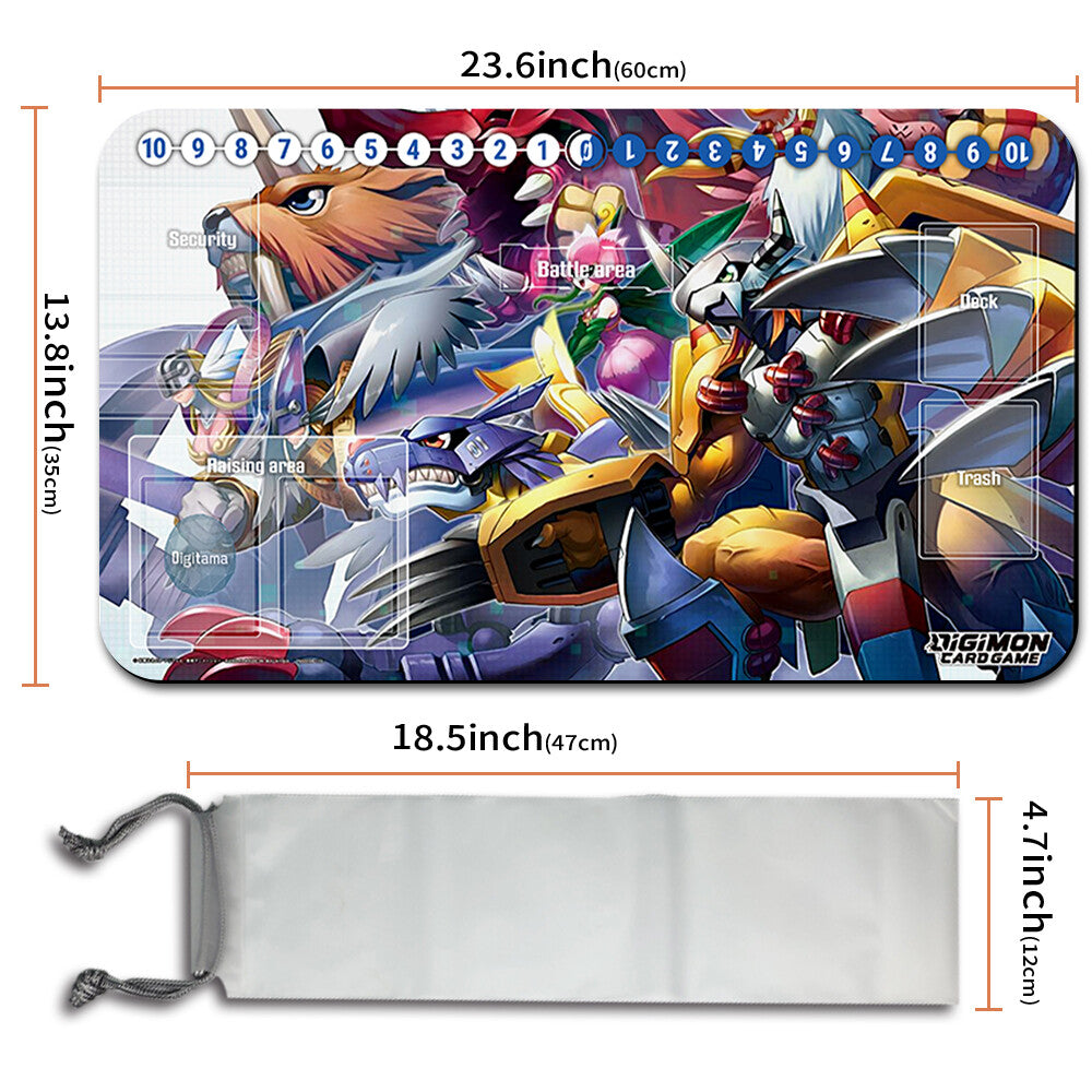 Board Game Digimon Playmat With Card Zones Digimon Mouse pad Playmat of TCG CCG Stitched Edge