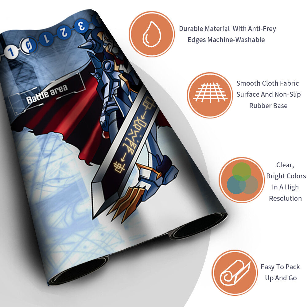 Board Game Digimon Playmat With Card Zones Mousepad Playmat of TCG CCG Stitched Edge