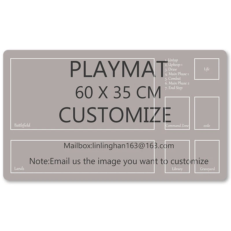 Board Game TCG Playmat Custom Picture With Card Zones Trading Card Game Playmat Stitched Edge