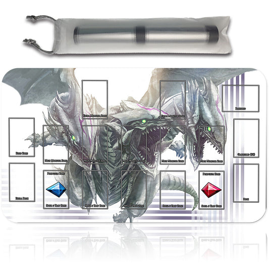 Yugioh Playmat Stitched Edge With Card Zones Yugioh Mouse pad Playmat Stitched Edge of Yugioh TCG