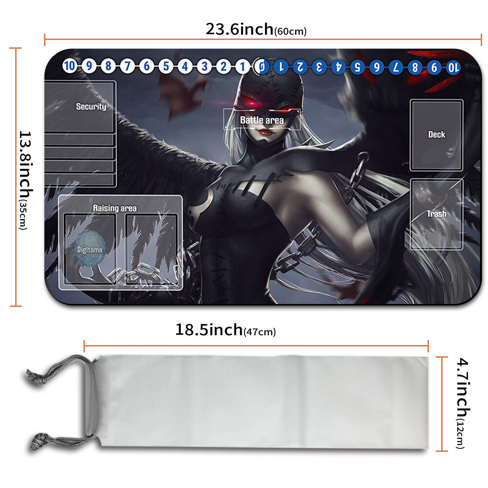 Board Game Digimon Playmat With Card Zones Mousepad Playmat of TCG CCG Stitched Edge