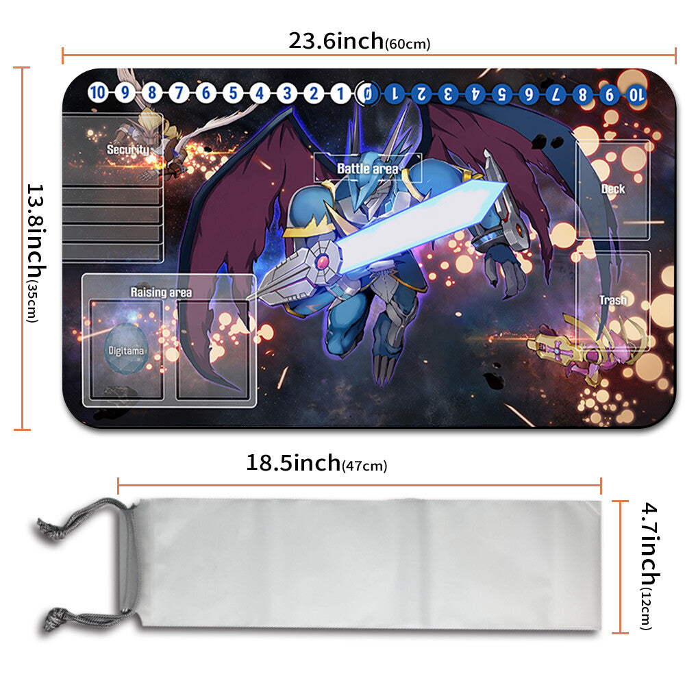 Board Game Digimon Playmat With Card Zones Mousepad Playmat of TCG CCG Stitched Edge