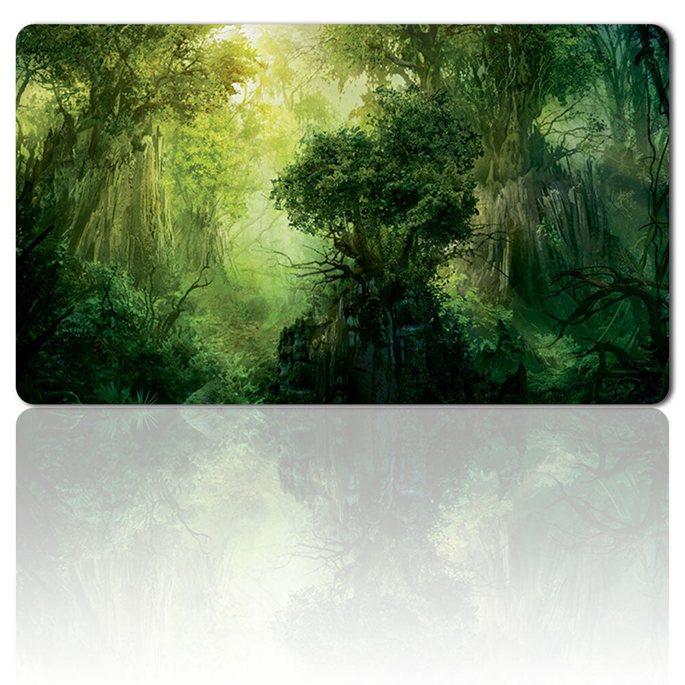 Green-Mana-Forest - Board Game MTG Playmat Games Mousepad Play Mat of TCG Stitched Edge