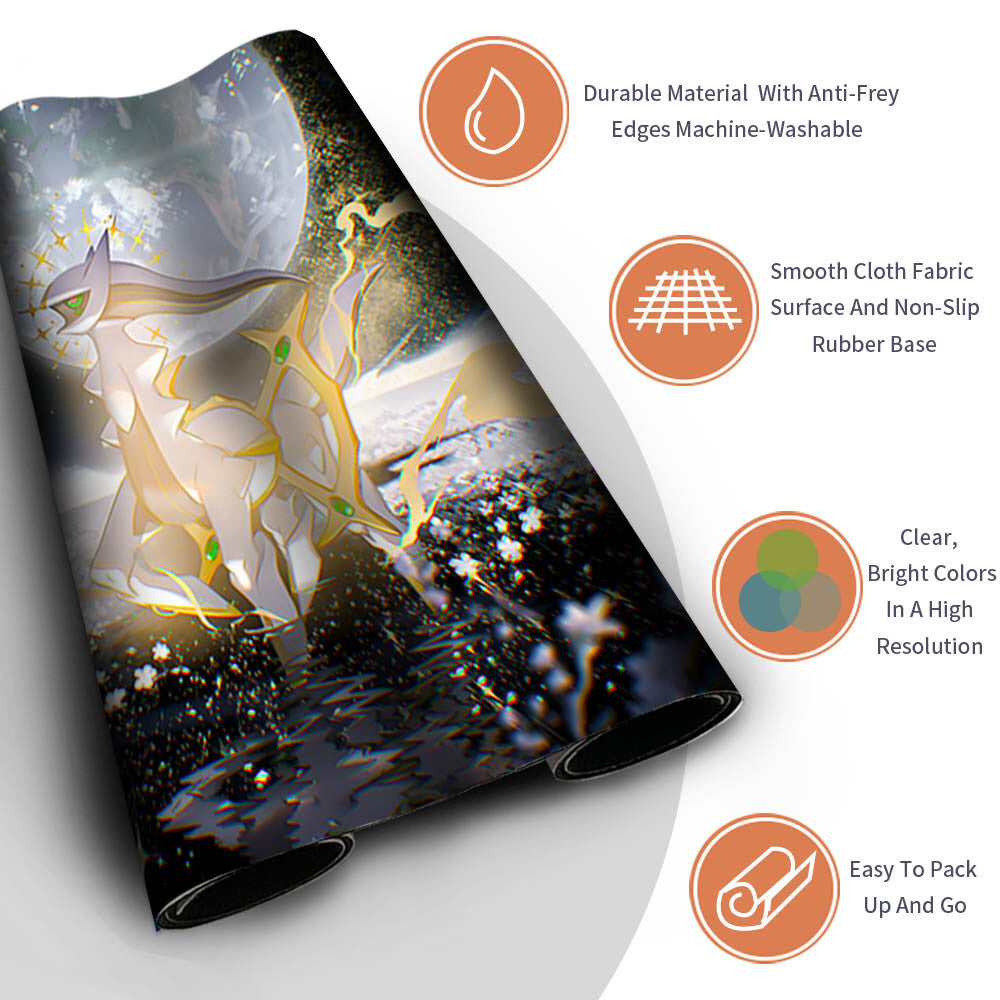 New Pokemon Arceus Playmat Stitched Edge with Free Bag | Pokemon Playmat Stitched Edge With Zones | 386922