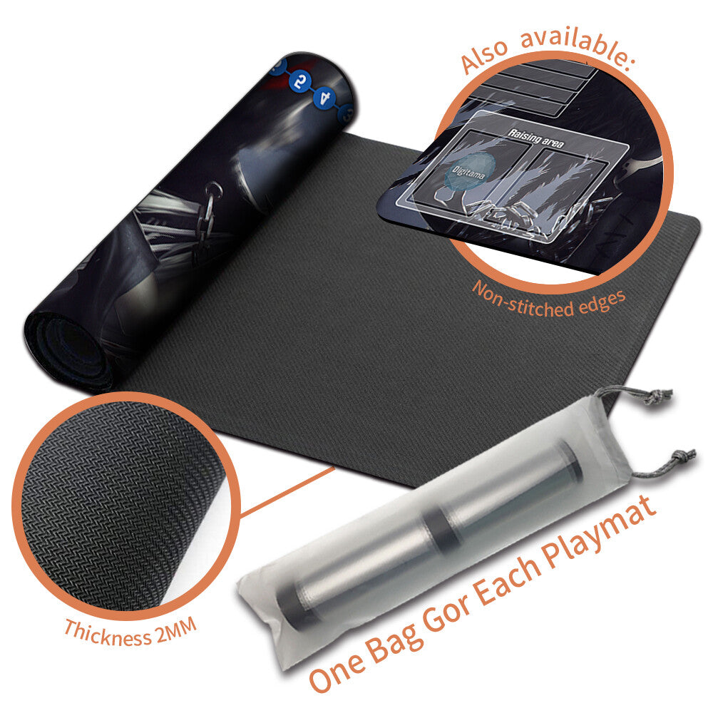 Board Game Digimon Playmat With Card Zones Mousepad Playmat of TCG CCG Stitched Edge