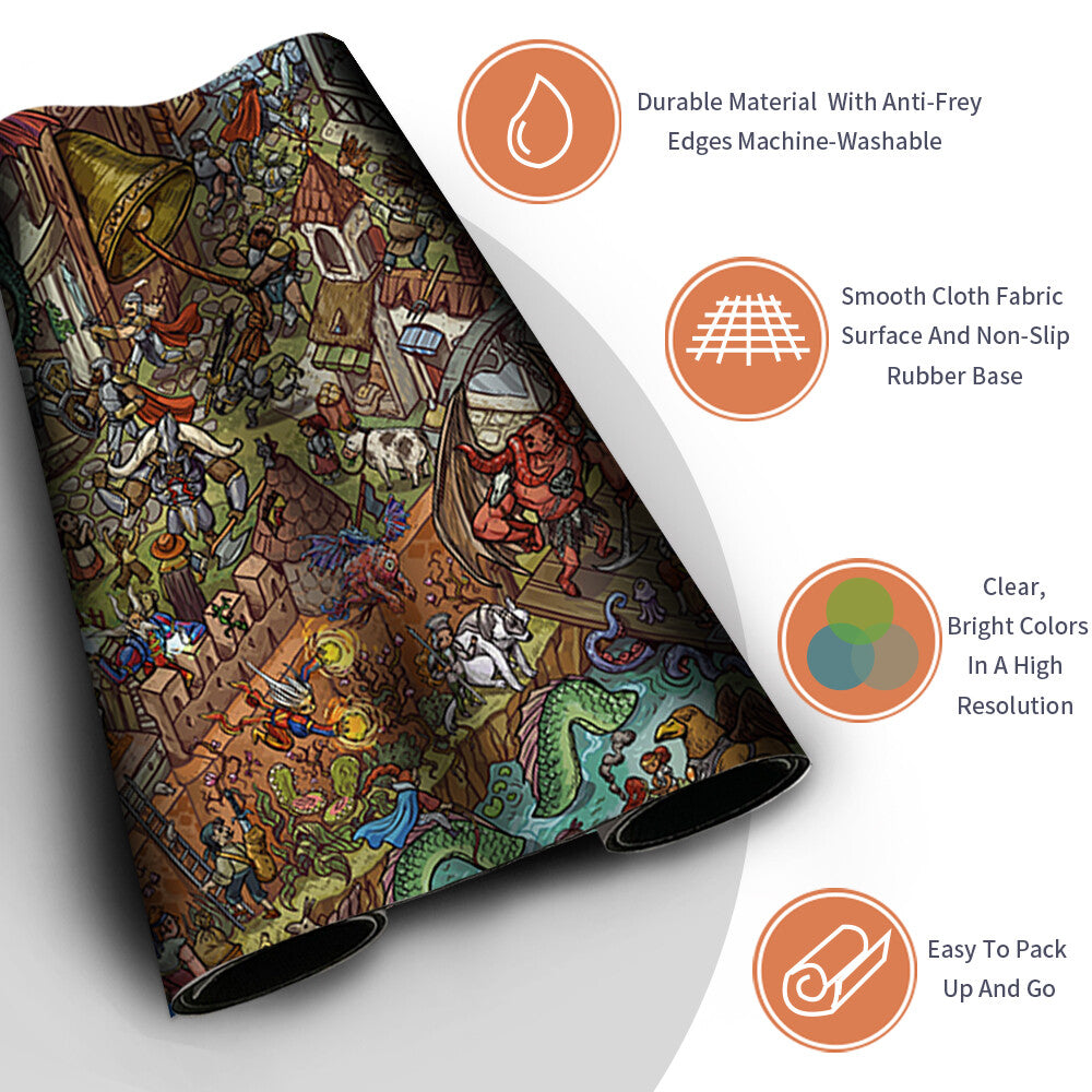 Magic The Gathering Playmat - Board Game MTG Playmat WHERE'S FBLTHP Size 60X35 Stitched Edge