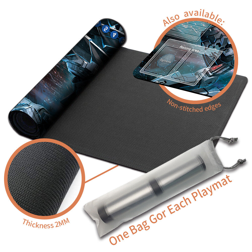 Board Game Digimon Playmat With Card Zones Mousepad Playmat of TCG CCG Stitched Edge