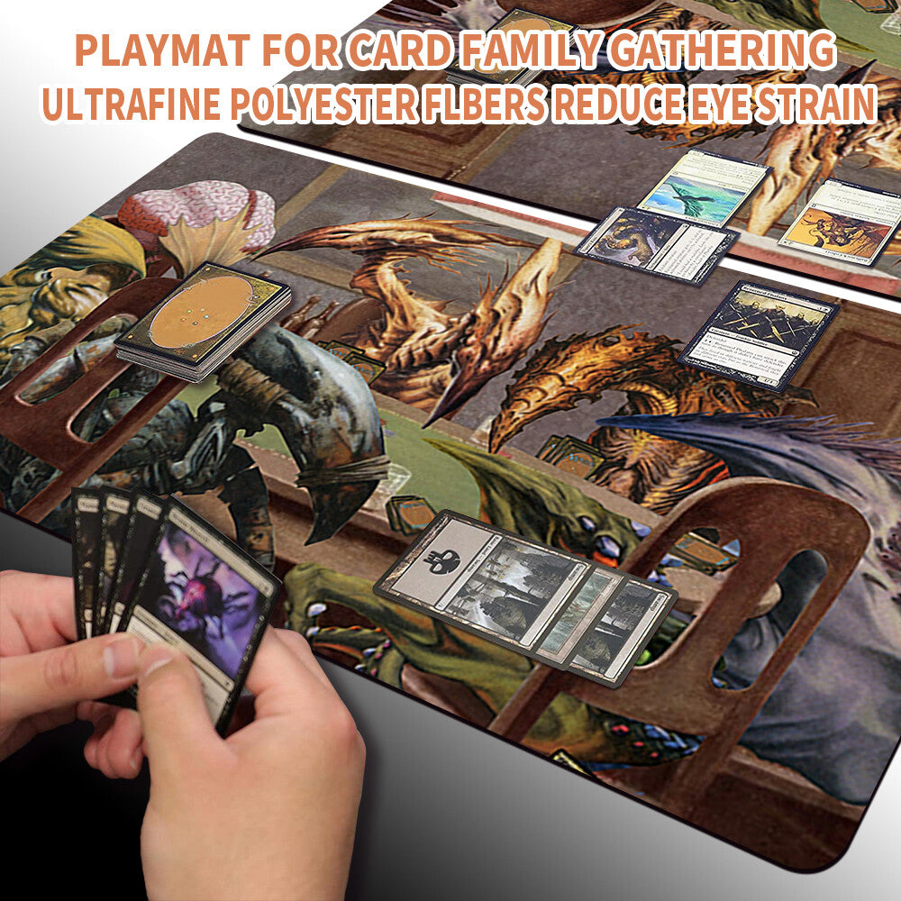 SLIVERS-PLAYING-POKER - Board Game MTG Playmat Magic The Gathering Playmat Stitched Edge