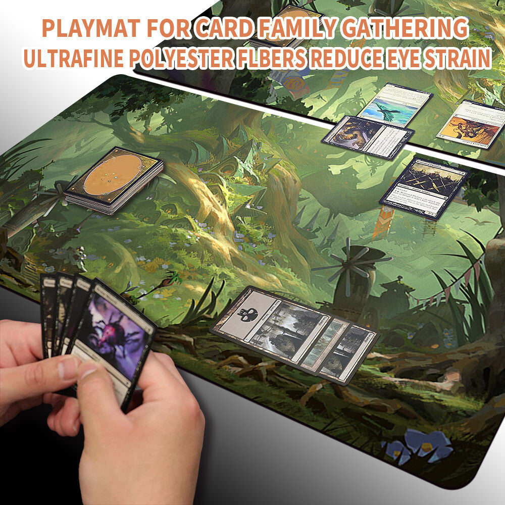 Three Tree City - Magic The Gathering MTG Playmat TCG CCG MTG Playmat Stitched Edge