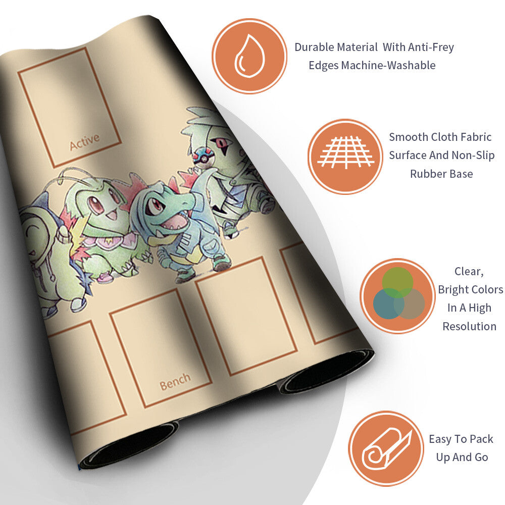 Pokemon Playmat Stitched Edge With Zones + Free Bag Trading Card Game Playmat Stitched Edge of MTG TCG CCG