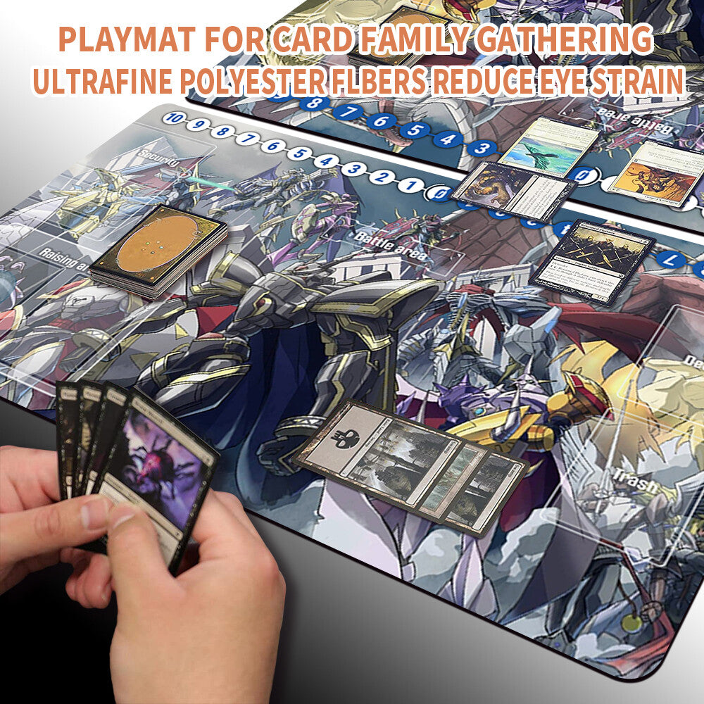 Board Game Digimon Playmat With Card Zones Mousepad Playmat of TCG CCG Stitched Edge